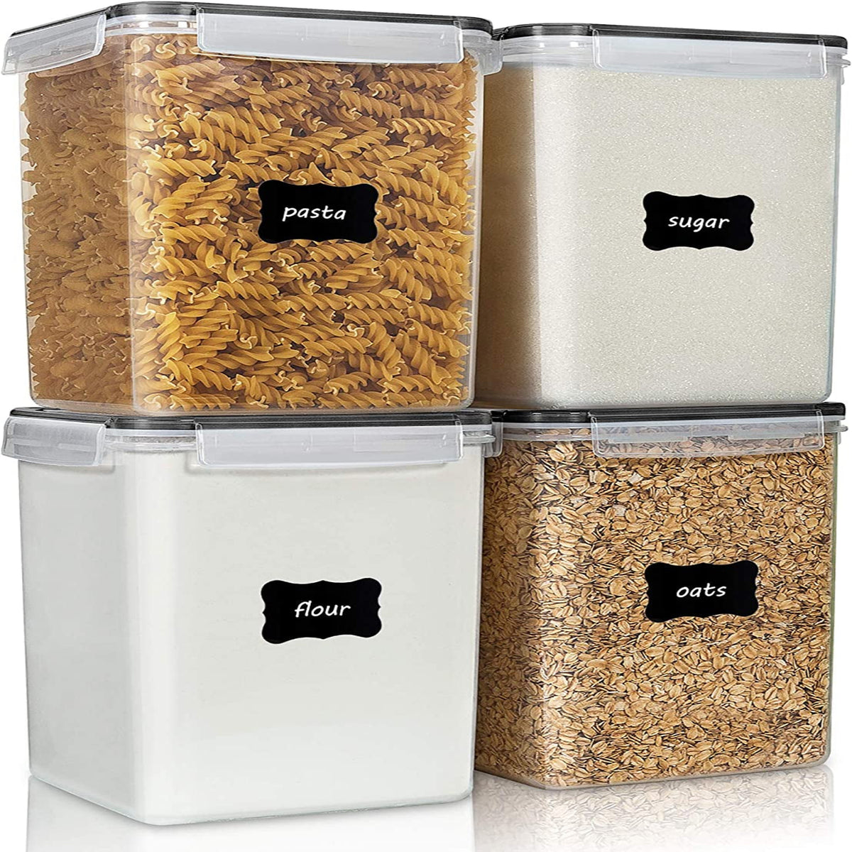 Vtopmart Vorratsdosen Mit Deckel Luftdicht, Set Mit 24 Vorratsbehälter, Bpa-Frei, Küchen Aufbewahrungsboxen Für Mehl, Zucker, Körner, Mit Schreibstift Und Etikett