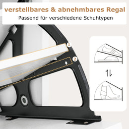 Schuhschrank Mit 2 Klappfächern Schlankes Verstecktes Holz-Schuhregal Weiß/Rustikale Holzoptik