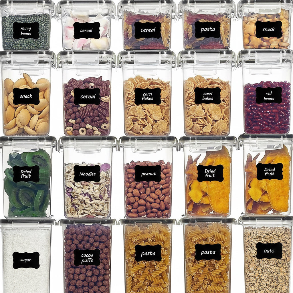 Vtopmart Vorratsdosen Mit Deckel Luftdicht, Set Mit 24 Vorratsbehälter, Bpa-Frei, Küchen Aufbewahrungsboxen Für Mehl, Zucker, Körner, Mit Schreibstift Und Etikett