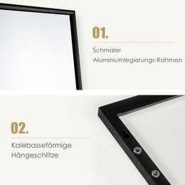 Hängespiegel Ganzkörperspiegel Mit Rahmen 120 X 37 X 2 Cm Schwarz