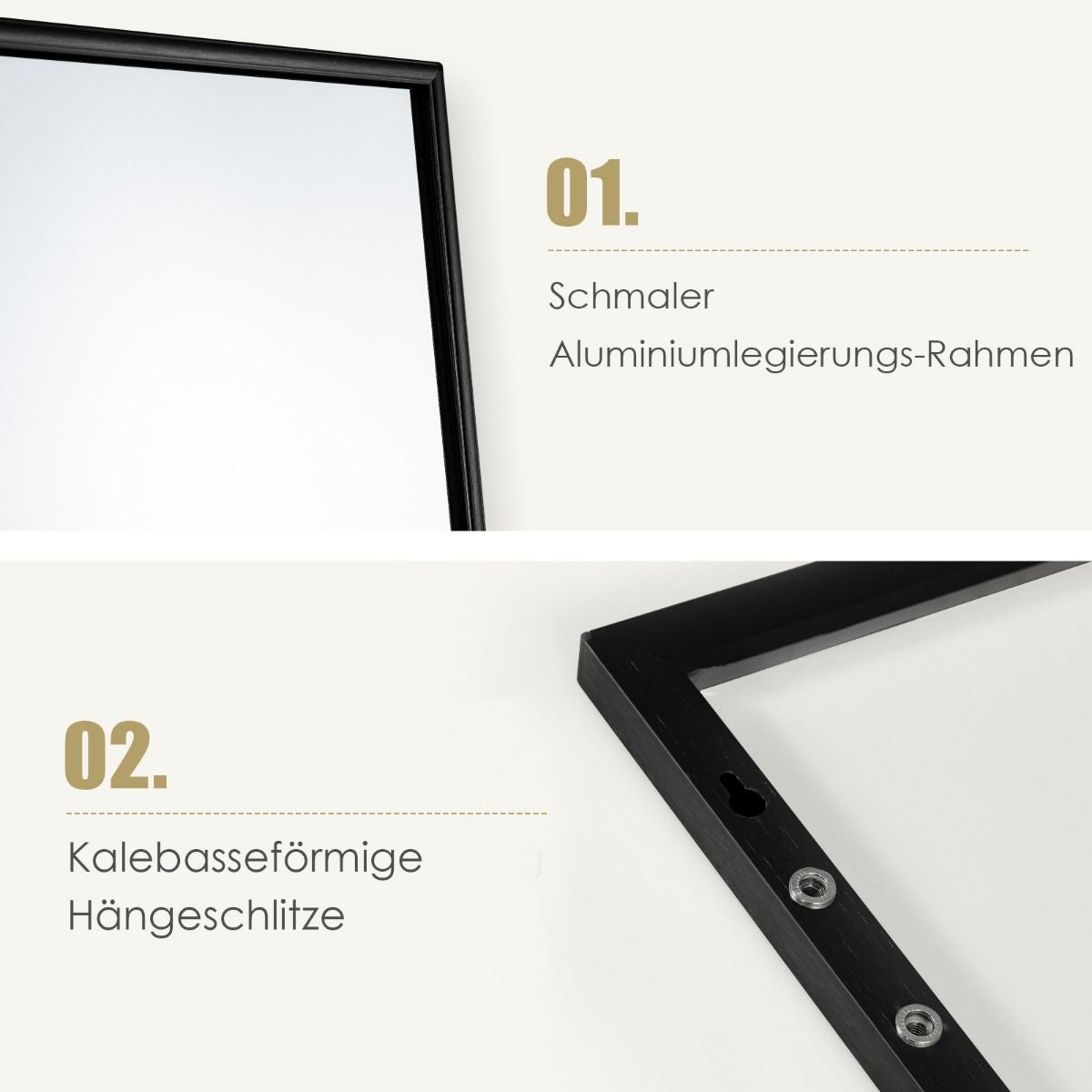 Hängespiegel Ganzkörperspiegel Mit Rahmen 120 X 37 X 2 Cm Schwarz