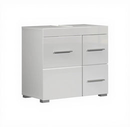Trendteam Smart Living - Amanda - Waschbeckenunterschrank - Weiß/Weiß Hochglanz - 1 Einlegeboden - (Bxhxt) 60 X 56 X 34 Cm - Kratzfest