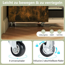 Rollcontainer Mit 5 Schubladen Mobiler Aktenschrank Mit Rädern Bürocontainer