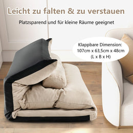 3 in 1 Klappbares Bodensofa Mit Schlaffunktion & Verstellbarer Rückenlehne Beige